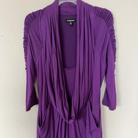 Bebe Mini Dress Size M Purple Color - Picture 1 of 2